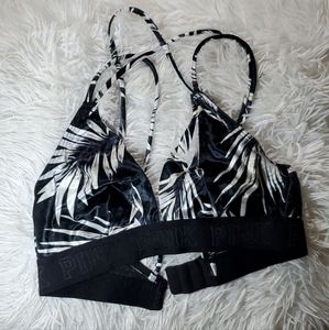 Pink by Victoria's Secret Palm Leaf Print Velvet Triangle Bra